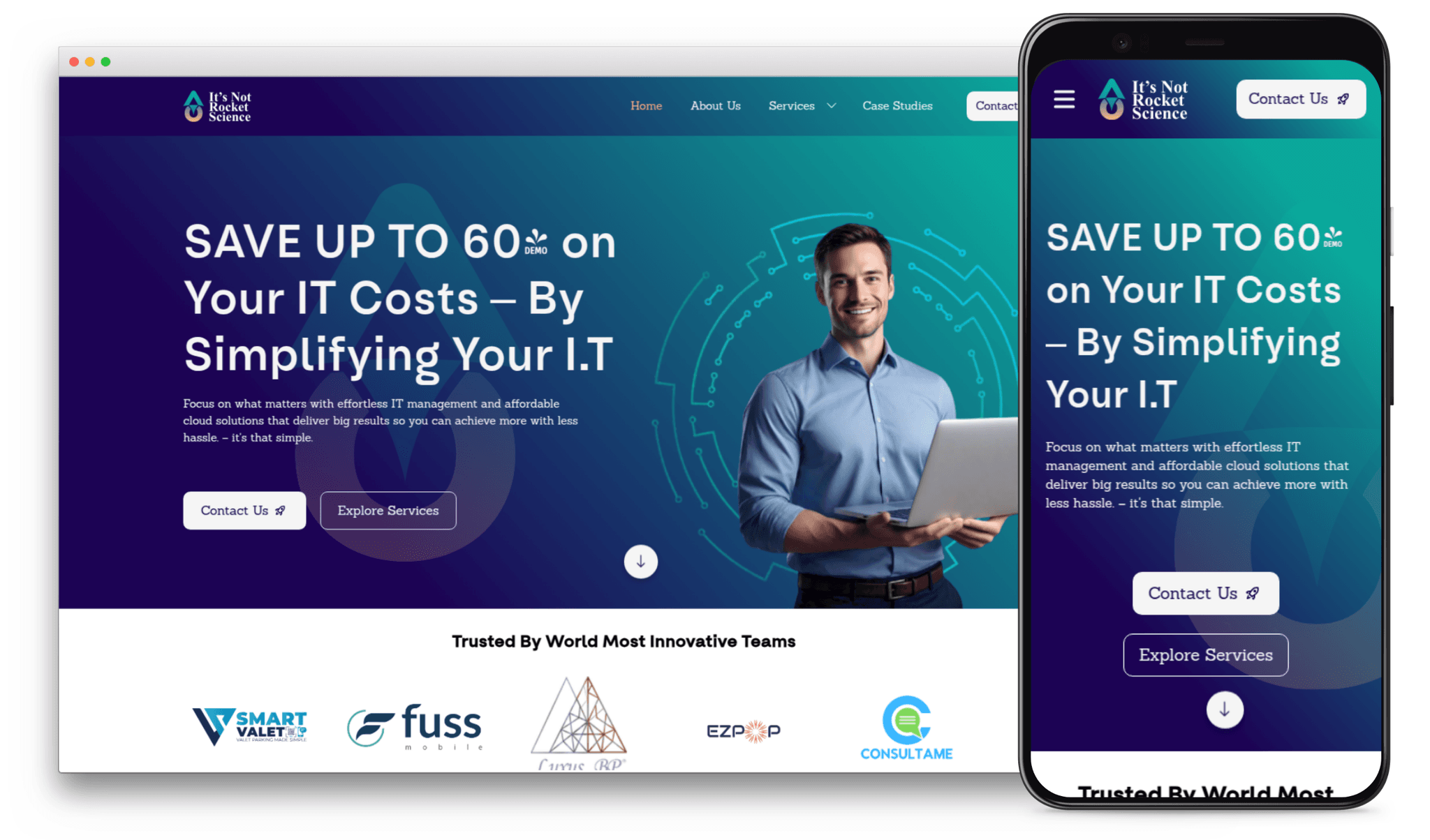 It's not rocket science responsive website mockup