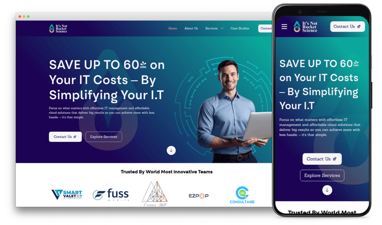 It's not rocket science responsive website mockup